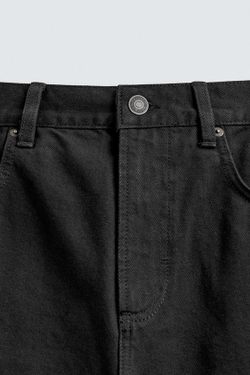 ZARA ДЖИНСЫ STRAIGHT ДЛИНОЙ ДО ЩИКОЛОТКИ, ЧЕРНЫЙ