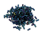 Стеклярус Bugle 1 (3mm) Miyuki, Metallic Blue Iris