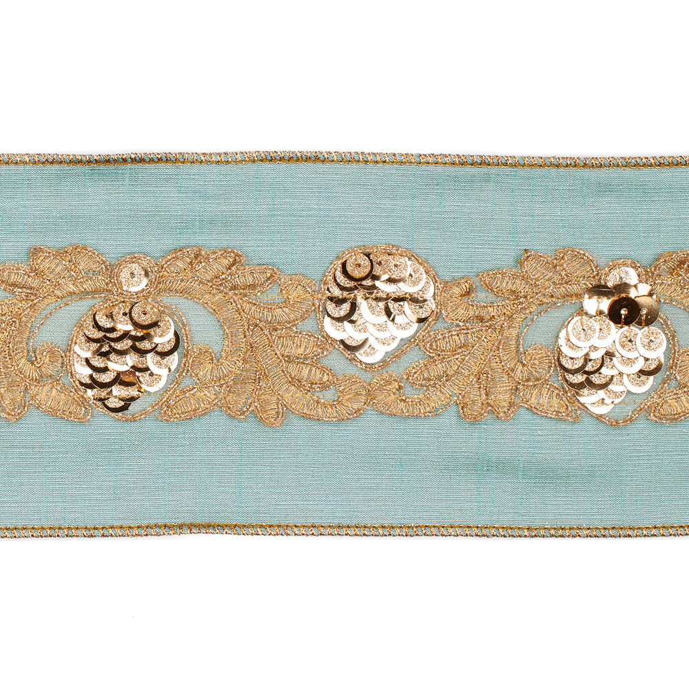 Лента DUP.PINEC.TRIM RIBBON BLU/GRN/GLD Лента с Goodwill Голубой / Зеленый / Золотой