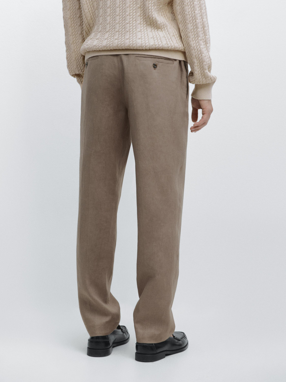 Massimo Dutti Зауженные льняные брюки, норка