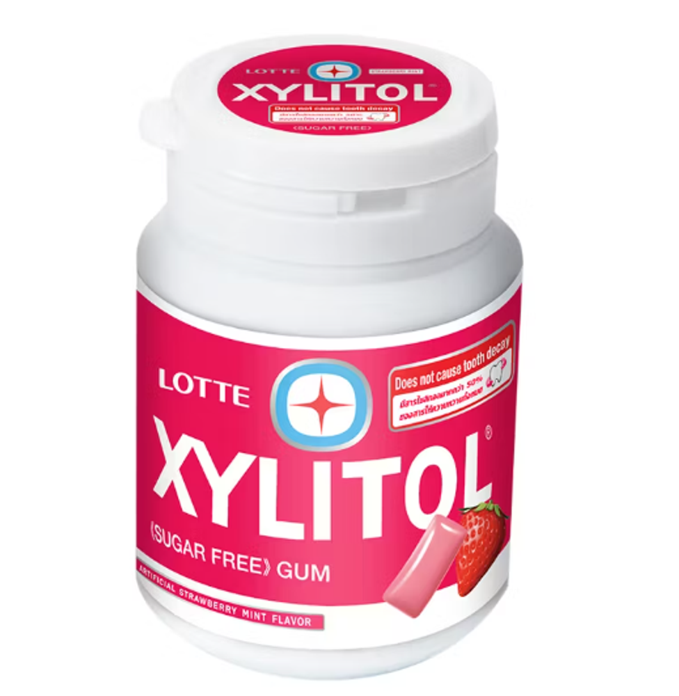 Резинка жевательная Xylitol Strawberry Mint &quot;Клубника и мята&quot;, Thai Lotte, 58г