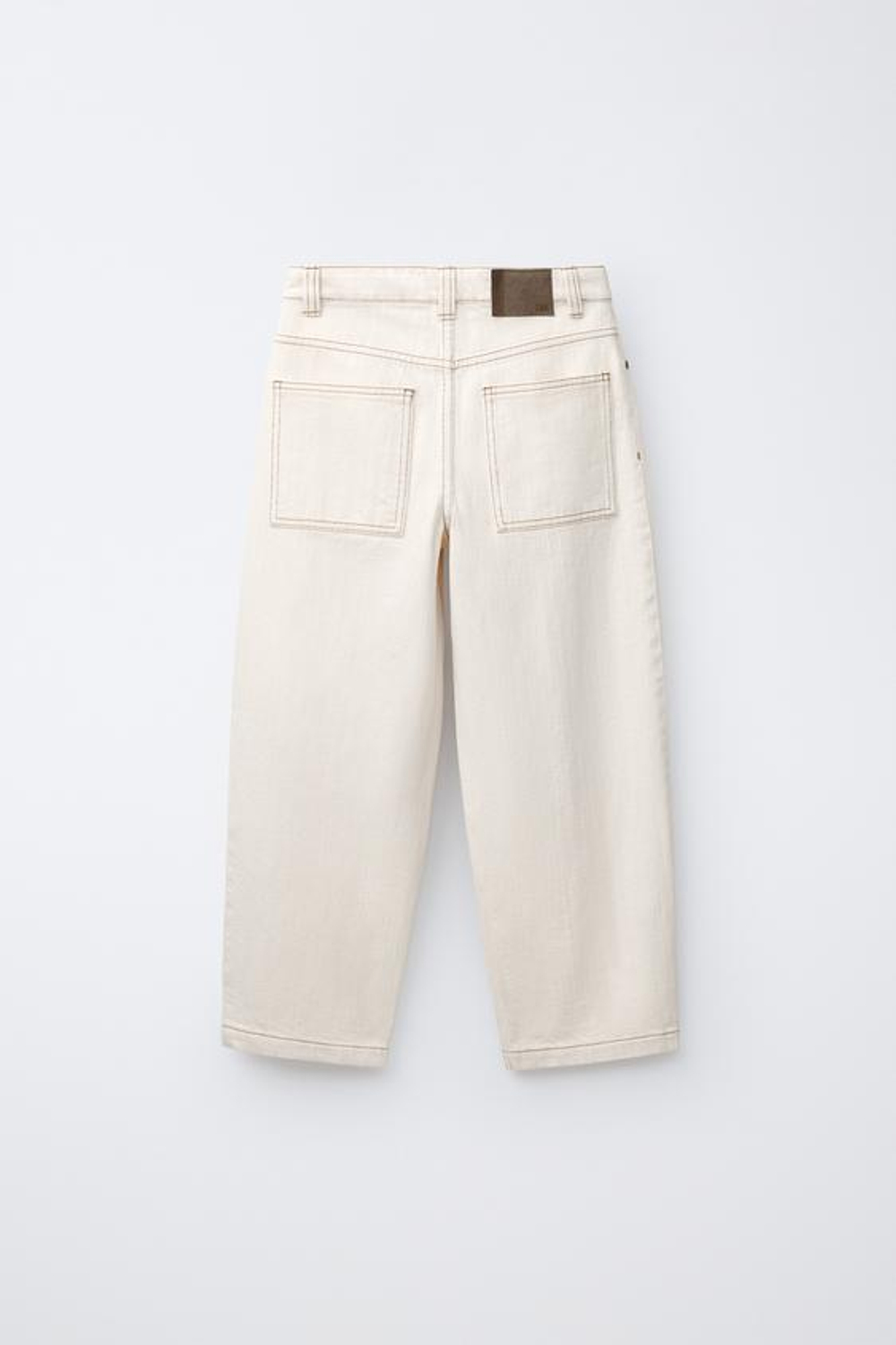 ZARA ДЖИНСЫ BAGGY С РЕЛЬЕФНОЙ СТРУКТУРОЙ, ЭКРЮ