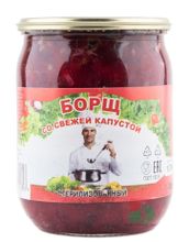 Белорусские консервы Борщ со свежей капустой 500г. Бонифатыч - купить с доставкой по Москве и регионам