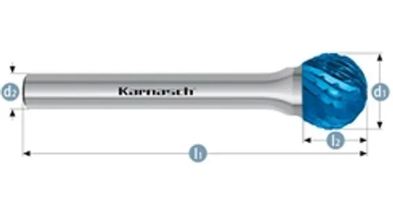 Борфреза твердосплавная Karnasch форма E, 6х10х6х50 мм, насечка HP-6, без покрытия, арт. 11.3044-020