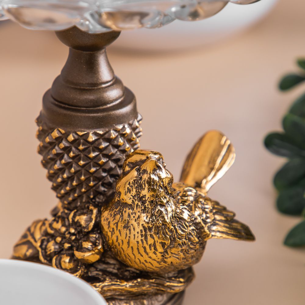 Фруктовница-конфетница Птичка Терра сонг Бронза