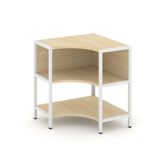 Shelf System Односекционный угловой стеллаж двухярусный SN.STMU-211 Акация Лорка/Металл Белый 810*81