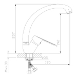 Смеситель для кухни 35k MIXLINE ML15-032 высокий излив б/отв боковая п/гайку (без подводки)