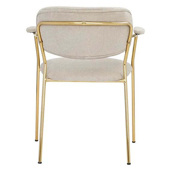 Стул Eirill Arms, серый шенилл с золотыми ножками