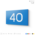 Табличка с номером 40 на дверь квартиры, для офиса, кабинета, аудитории, склада, голубая 120х70 мм, Айдентика Технолоджи