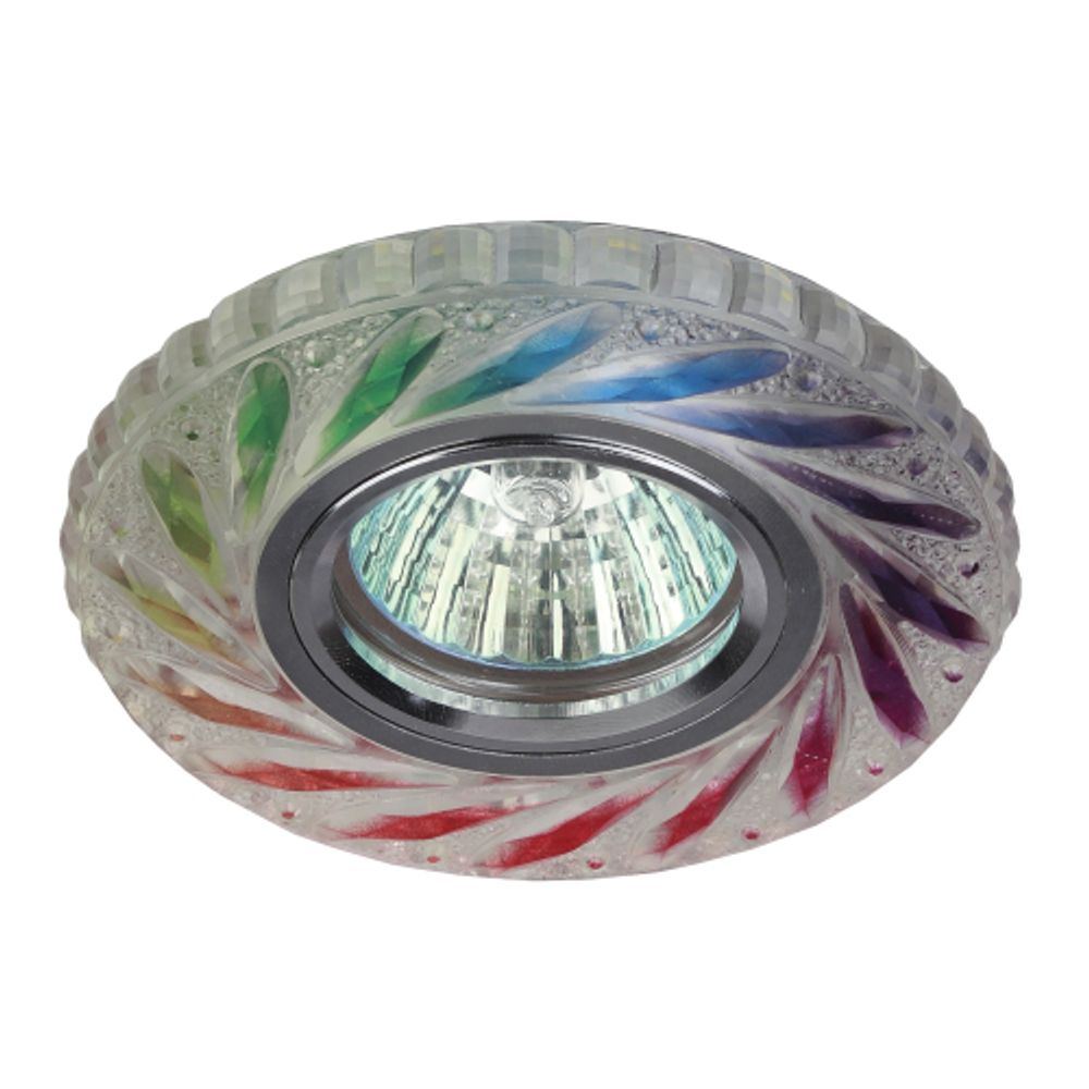Светильник встраиваемый cо светодиодной подсветкой ЭРА DK LD13 SL RGB/WH под лампу MR16 GU5.3 мультиколор | Встраиваемые LED светильники