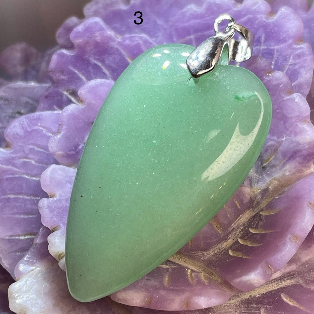 43644 Авантюрин Кулон сердце 25*40мм