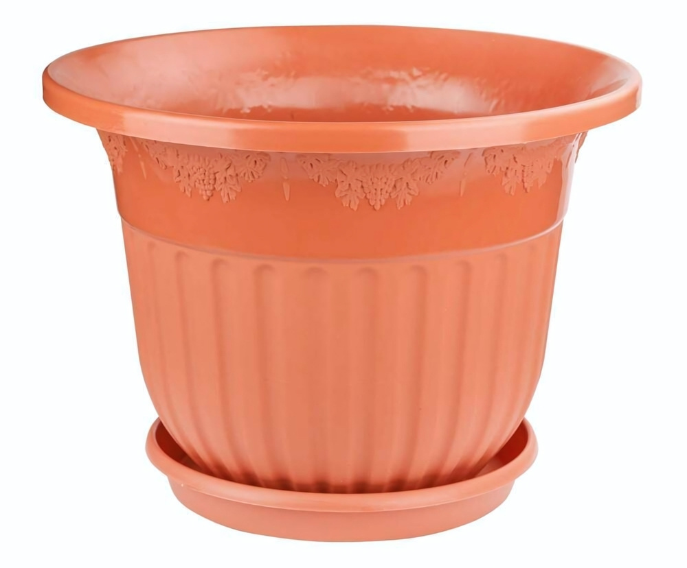 Горшок цветочный Лозанна 40л с подонном, коричневый