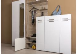 Комод Лайн 13.121 дуб серый craft K 002 PW / белый глянец пвх