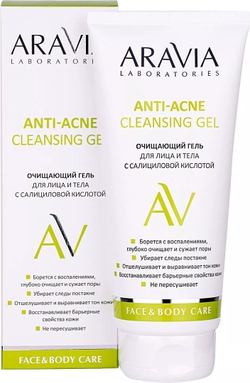 ARAVIA Laboratories Очищающий гель для лица и тела с салициловой кислотой Anti-Acne Cleansing Gel, 200 мл