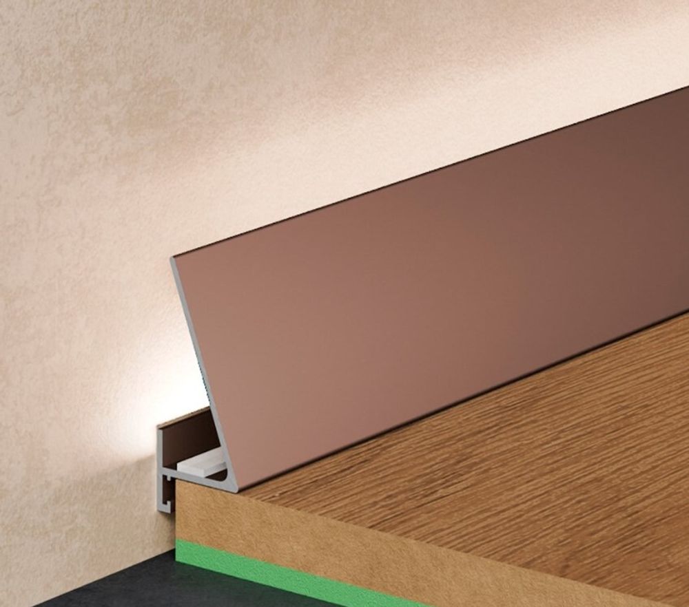 Щелевой плинтус Pro Design Corner 570 коньяк, 2600x15,5x35 мм