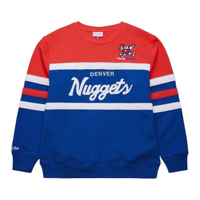 Толстовка Mitchell&Ness NBA Vintage Logo Head Coach Fleece Pullover Denver Nuggets Blue-Orange