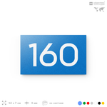 Номер на дверь 160, табличка на дверь для офиса, квартиры, кабинета, аудитории, склада, голубой 120х70 мм, Айдентика Технолоджи