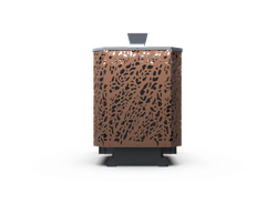 Банная печь Душа- 15 Сетка Леопард Закрытая Каменка панорама 8мм