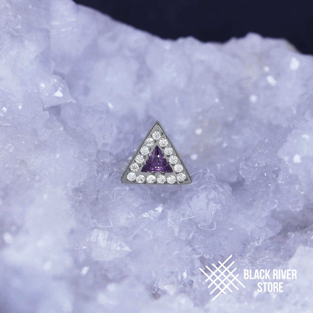 Shine Triangle Amethyst CZ &amp; Crystal