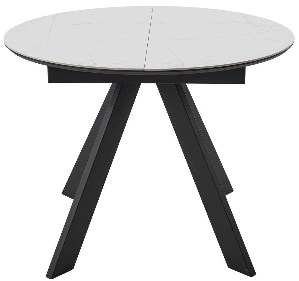 Стол М-City DISAUR Бонжур 100 Белый мрамор, керамика, Черный каркас