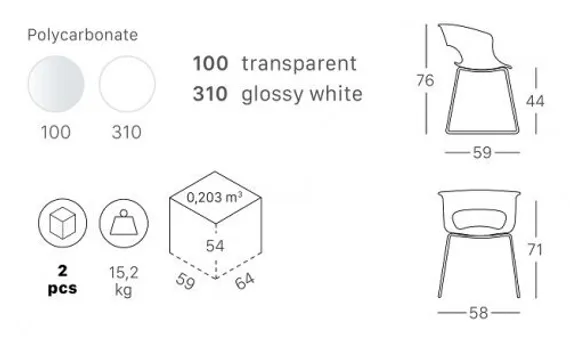 Стул Miss B Antishock прозрачный