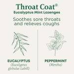 Traditional Medicinals, Organic Throat Coat®, эвкалиптовая мята, 30 леденцов от кашля с ментолом