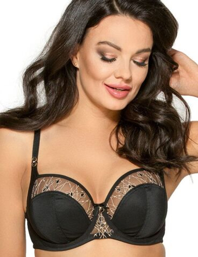 Соблазнительный бюстгальтер plus size с мягкими чашками (Размер: 95F) (Цвет: черный)