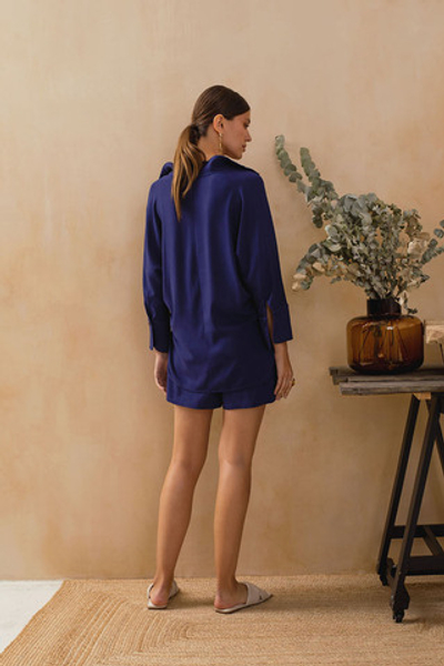 Рубашка 61744-1 Темно-синий Laete