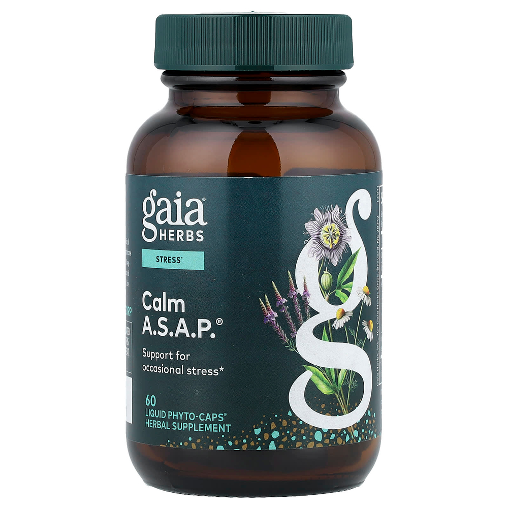 Gaia Herbs, Calm A.S.A.P.®, 60 капсул Liquid Phyto-Caps®