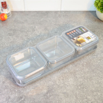 Набор емкостей для сыпучих 3шт 0,4л на подставке "Cubbo Scandi", серый