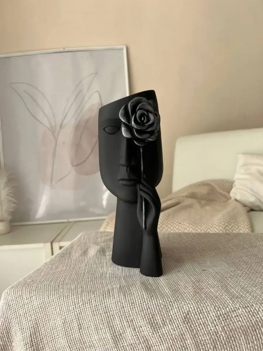 Кашпо - Скульптура - Гипсовая голова Романтик