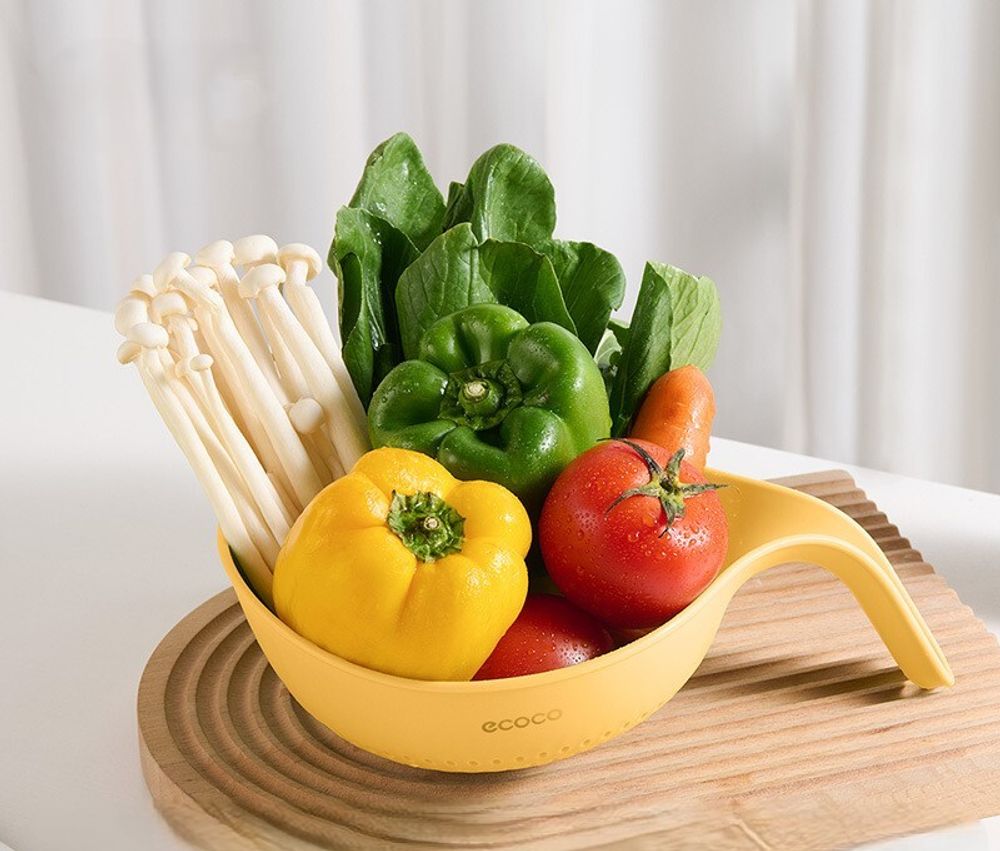 Двойной дуршлаг пластиковый с миской