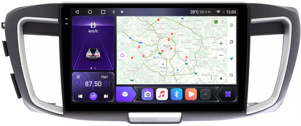 Магнитола для Honda Accord 9 2013-2015 (CR2) - Carmedia OL-1642 QLed+2K, Android 12, TS10,  CarPlay, 4G SIM-слот
