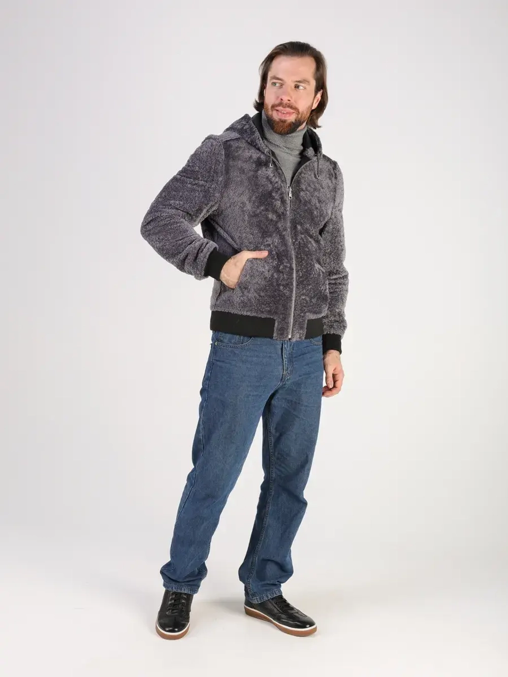 Дубленка натуральная куртка зимняя с капюшоном шуба