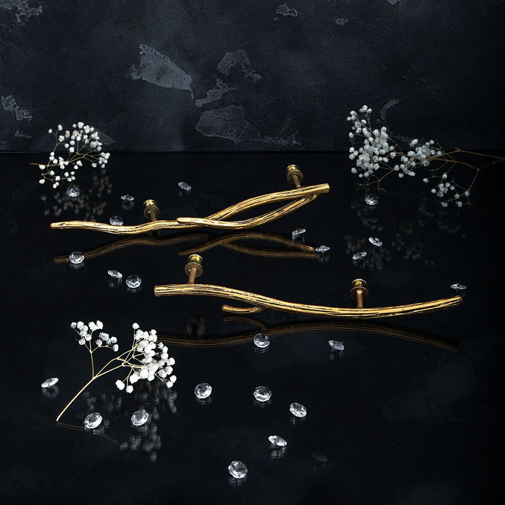 Ручка скоба мебельная Арт Бранч правая Амбер