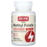 Jarrow Formulas, метилфолат, с повышенной силой действия, 1000 мкг, 100 растительных капсул