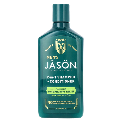 Jason Natural, Для мужчин, шампунь 2 в 1 и кондиционер, от перхоти, масло семян конопли и алоэ, 355 мл (12 жидк. унц.)