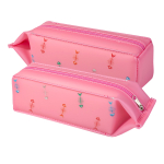 Пенал - косметичка, pure-pak Alingar, силикон, молния, 210 х 60 х 60 мм, "Cat", розовый