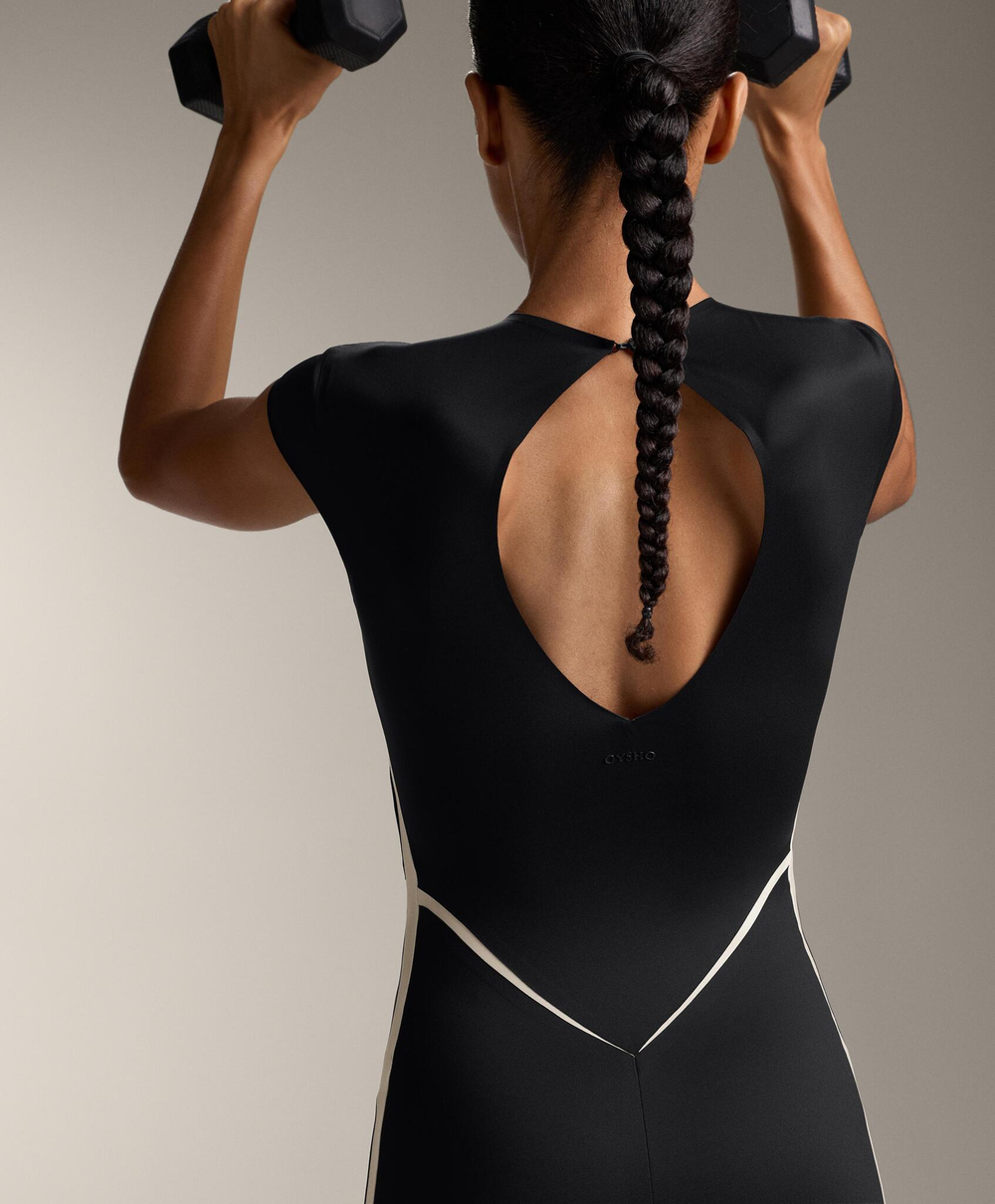 Oysho Длинный комбинезон Perfect Adapt, черный