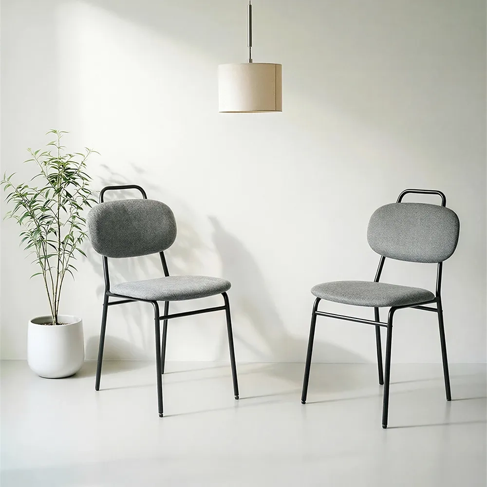 Стул MOLLY разборный черный каркас серое сиденье