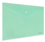 Папка-конверт с кнопкой А4 "Pastel" 0,2мм. матовая непрозрачная, мятная, прочная (BRAUBERG)