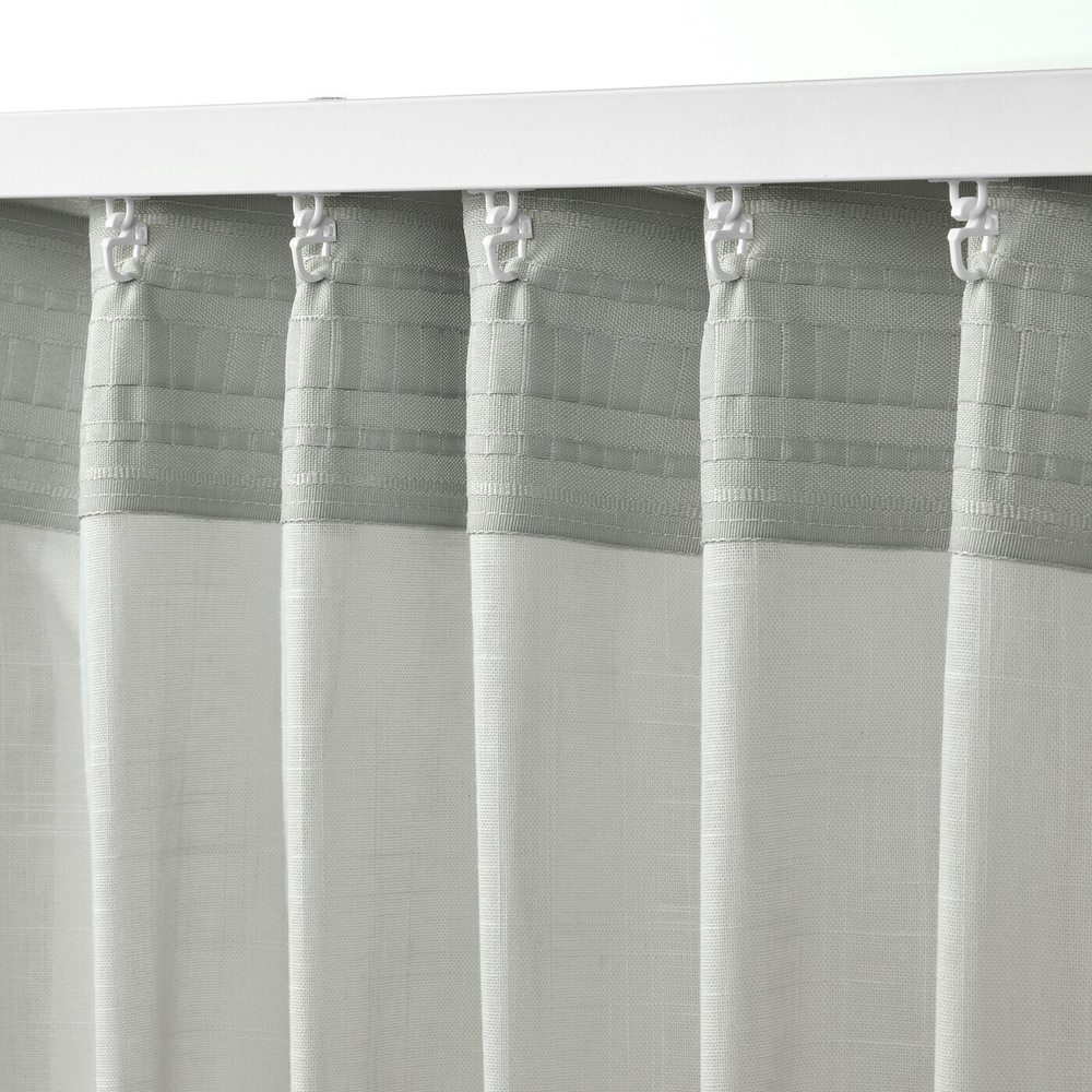 IKEA SILVERLÖNN  (ИКЕА СИЛВЕРЛÖНН)  -  Шторы, 2 шт, на ленте/светло-серые, 145x300 см