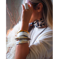 creme horn bangle large