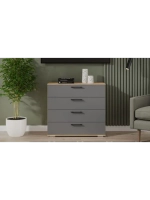 Комод для одежды Дуб Крафт золотой, Серый графит 92х41х84 см