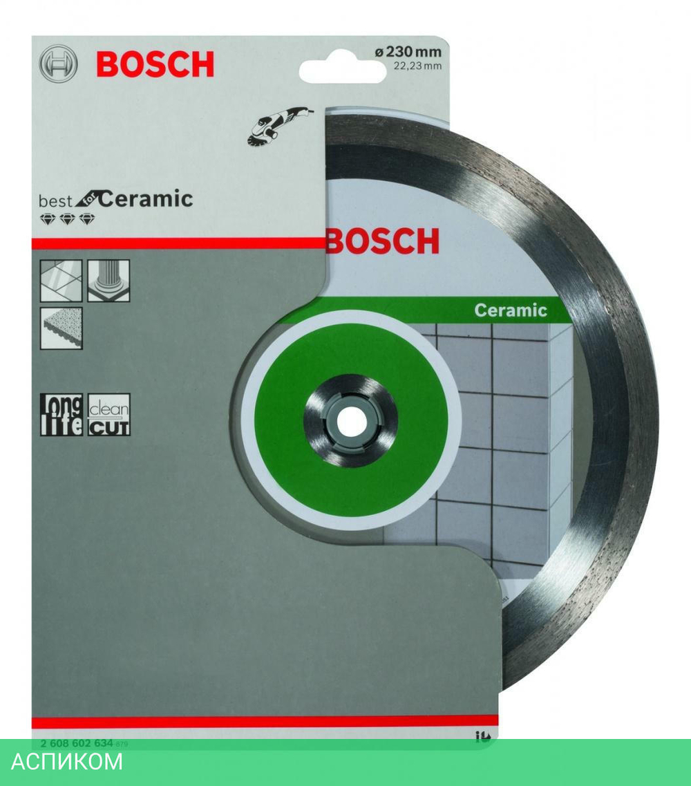 Алмазный диск Bosch круг 230-22.23 Best for Ceramic 2.608.602.634