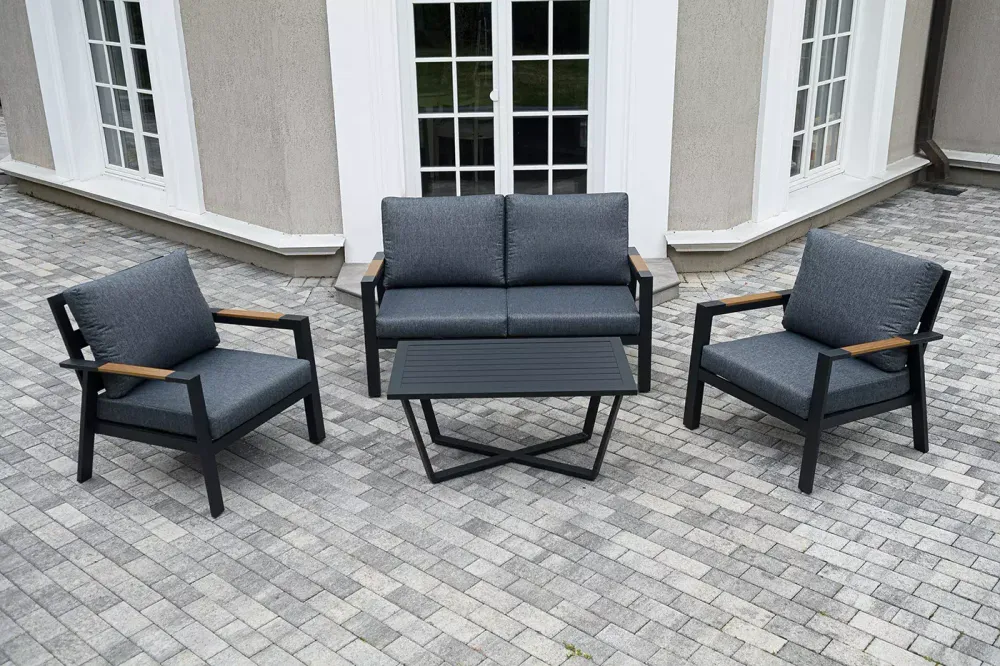 "Орхидея" лаунж-зона 4-местная из алюминия, цвет темно-серый