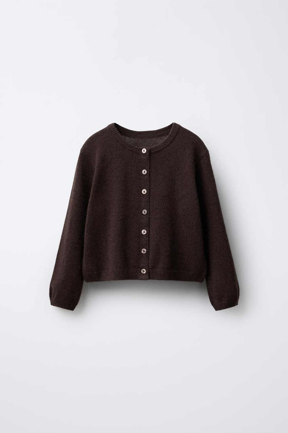 ZARA КАРДИГАН ИЗ 100% КАШЕМИРА, ШОКОЛАДНЫЙ