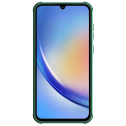 Чехол зеленого цвета (Deep Green) с защитной шторкой для камеры от Nillkin на Samsung Galaxy A35, серия CamShield Pro Case