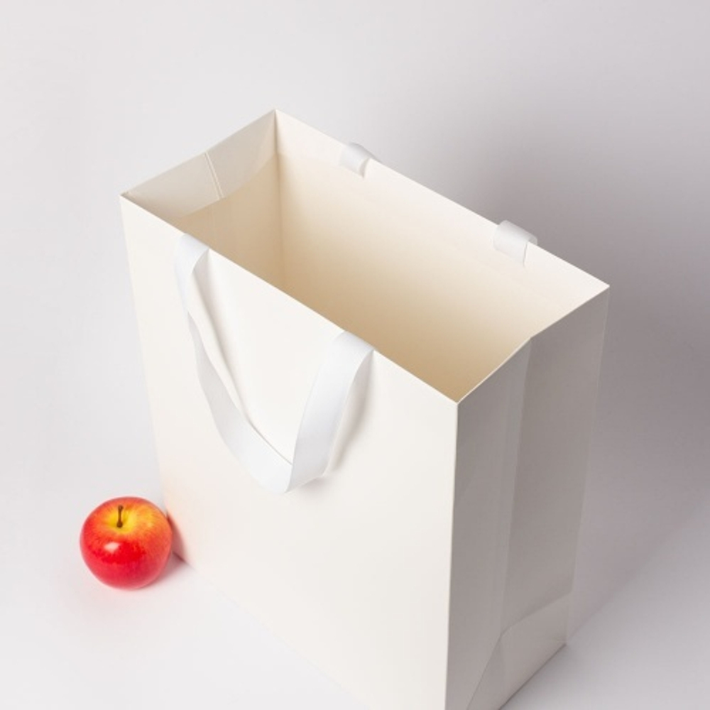 Пакет бумажный, 33x40x16, белый матовый, с вклееной ручкой