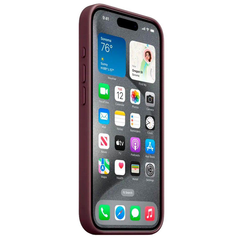 Тканевый чехол с поддержкой MagSafe Apple FineWoven Case для iPhone 15 Pro Max, Mulberry (Красная шелковица)